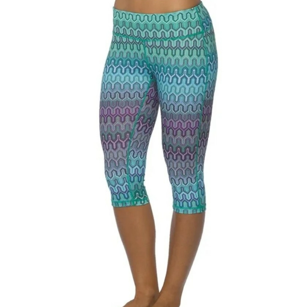 Prana Maison knicker capri yoga pants Ibiza green
